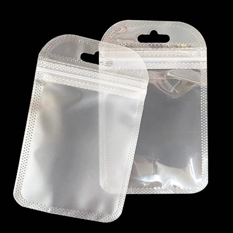 50pcs/lot Transparent Self Sealing OPP Bags Thicken Plastic Storage Pouchs for Jewelry Retail Display Packaging Hang Hole |