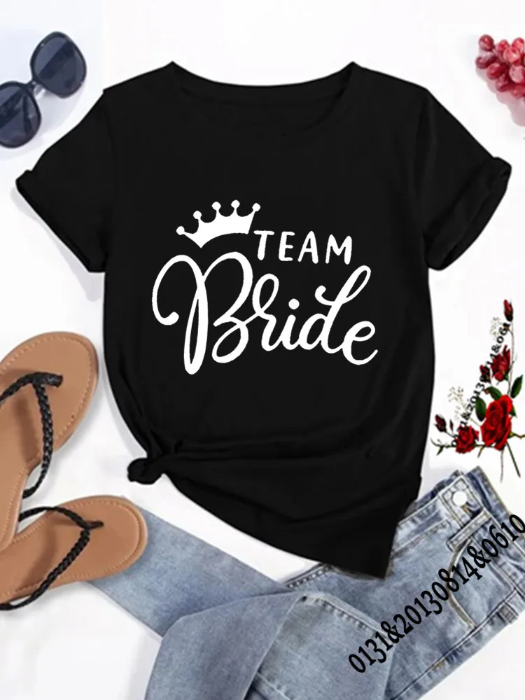 

Team Bride TShirt Bridesmaid T-shirts Bachelorette Wedding Party Women T Shirt Fashion Casual Aesthetic Tee Top