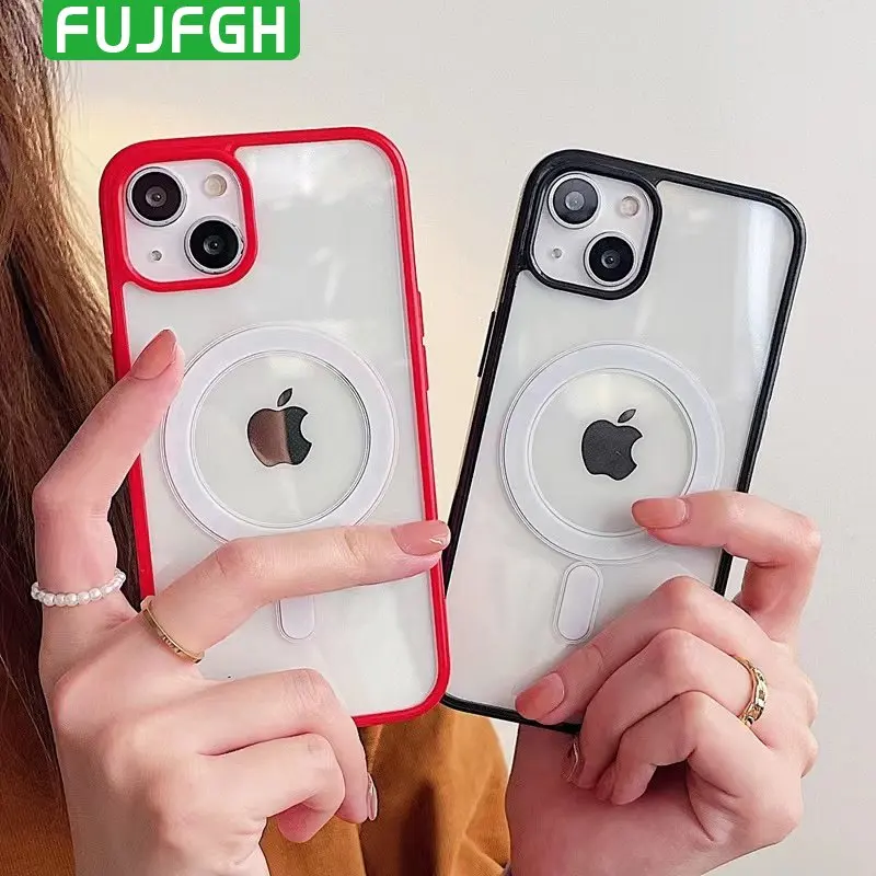 

Original Candy Color for Magsafe Magnetic Case for iPhone 14 13 12 11 Pro Max Mini XR Xs X 7 8 Plus SE2 3 Wireless Charging Case