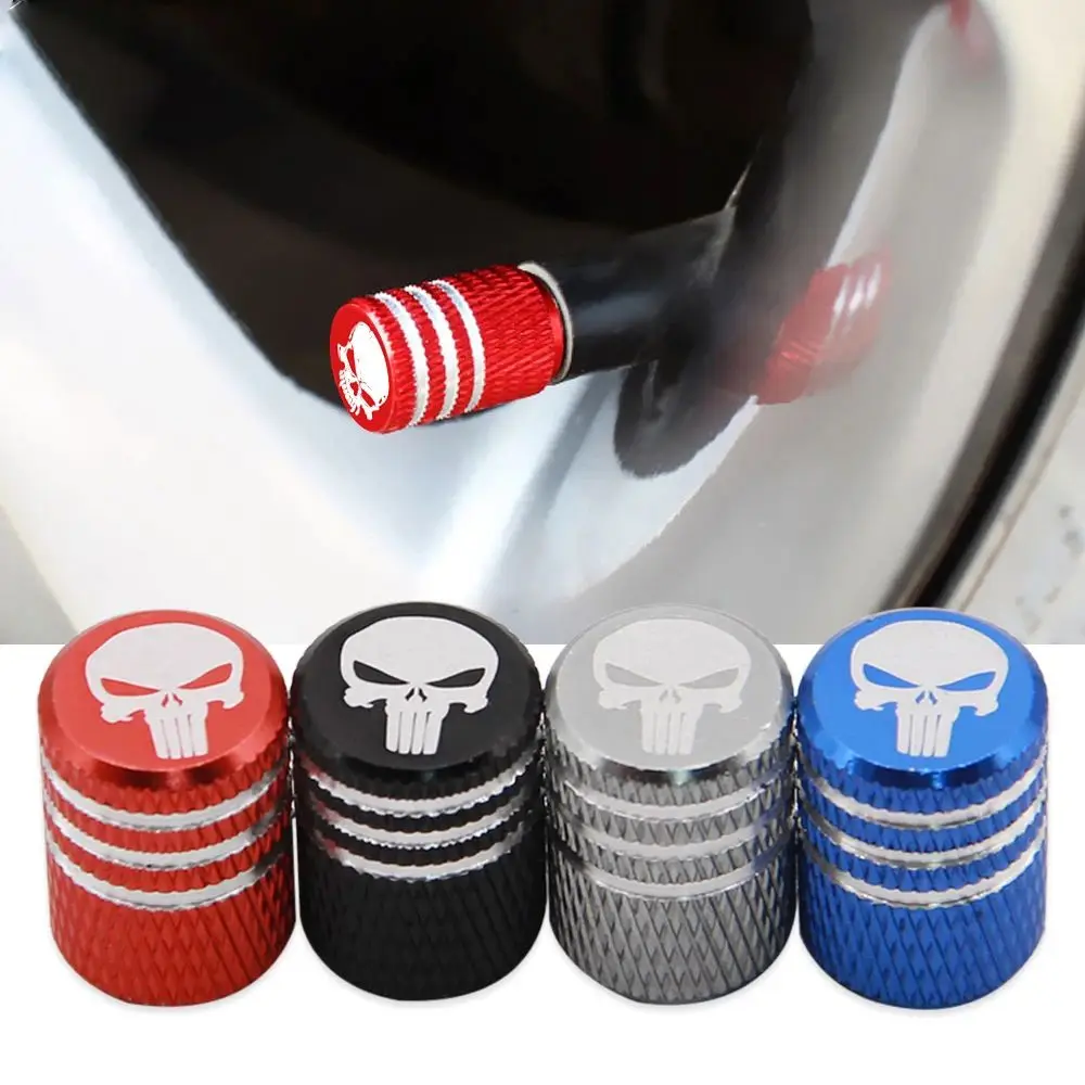 

4Pcs/Set for Car Truck Motorcycle Bicycle Valve Stem Cover Tire Accessories New Universal Skull Alu-alloy Tire Valve Caps