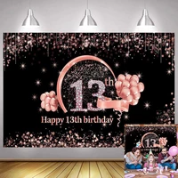 sweet rose gold 13th backdrop girls boy happy birthday party thirteen years photography background photographic photo banner