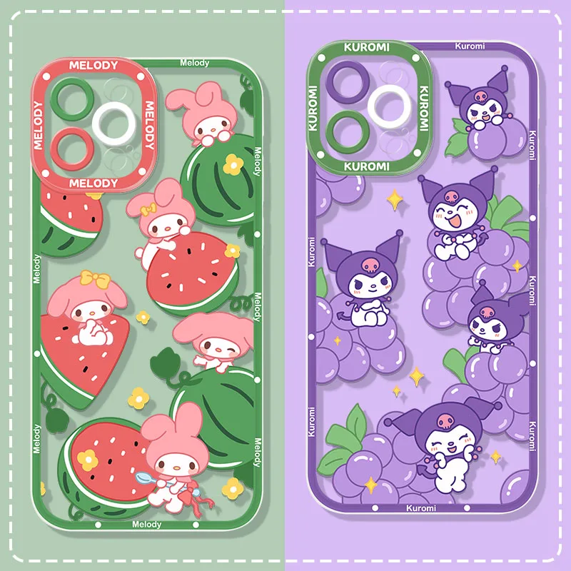 

Melody Kuromi Fruit Soft Case for Huawei P30 P20 P40 P50 Pro Lite P10 Plus Y9 Prime 2019 Shockproof Clear Silicone Back Cover