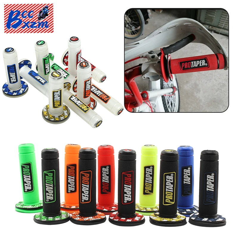 Мотоциклетная рукоятка, коническая рукоятка на руль, ручка для внедорожника, питбайка, мотокросса 7/8 дюйма, резиновые гелевые ручки, 15 цветов, тормозные руки