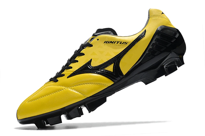 Authentic Mizuno Creation Wave Ignitus FG Men's Sports Shoes Mizuno Outdoor Sneakers Yellow/Black Color Size Eur 40-45