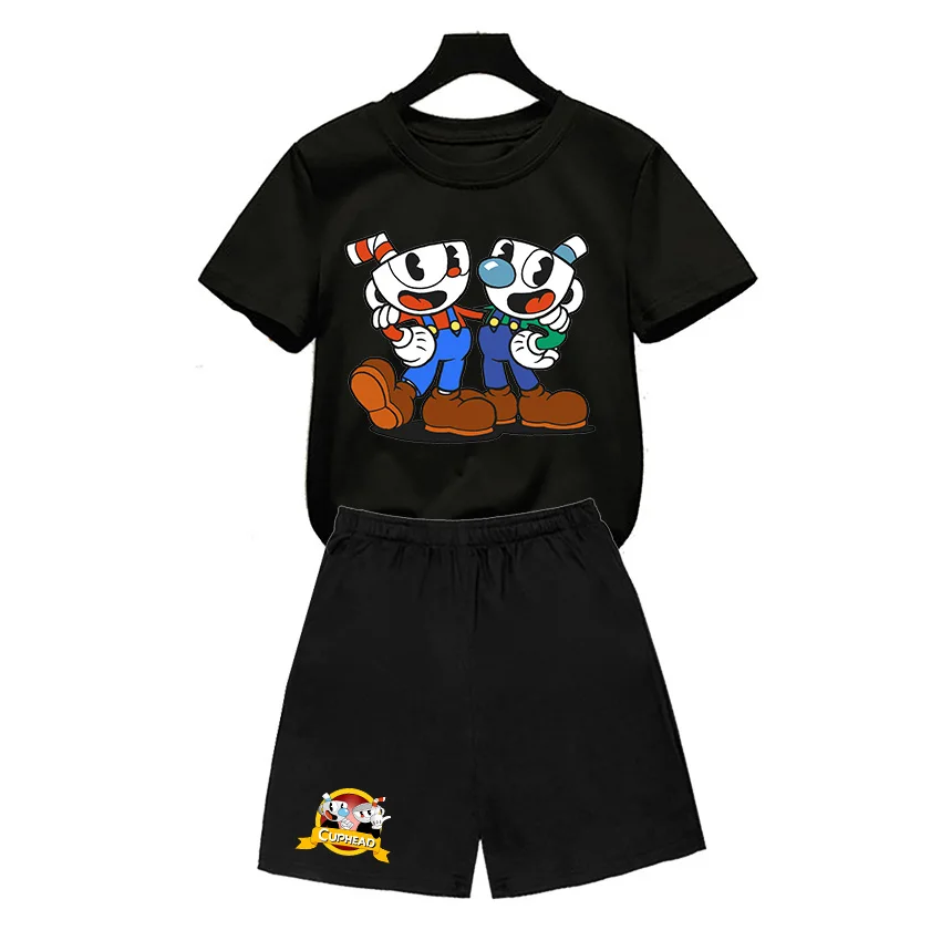 

Children Cuphead Cartoon Print Funny T shirt Boys and Girls Comfortable Short Sleeve Tops Kids Casual Clothes girls of 14 years