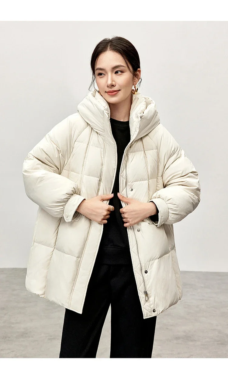 SENTUBILA 90% белое пальто на утином пуху для женщин 2024 зимняя куртка-пуховик с