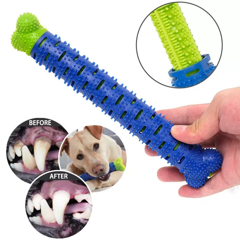 

Puppy Brush Dog Toothbrush Chew Toy Stick Cleaning Massager Pet Teeth Cleaning Toys Multifunctional Silicone Doggy Dental Care