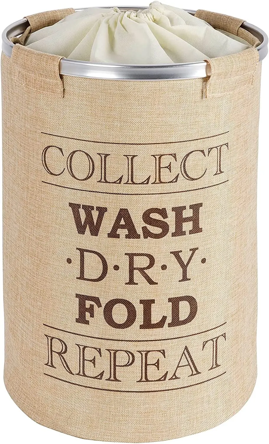 

laundry basket Ringo beige - laundry basket capacity 68 liters fiber 40 x 54 x 40 cm beige