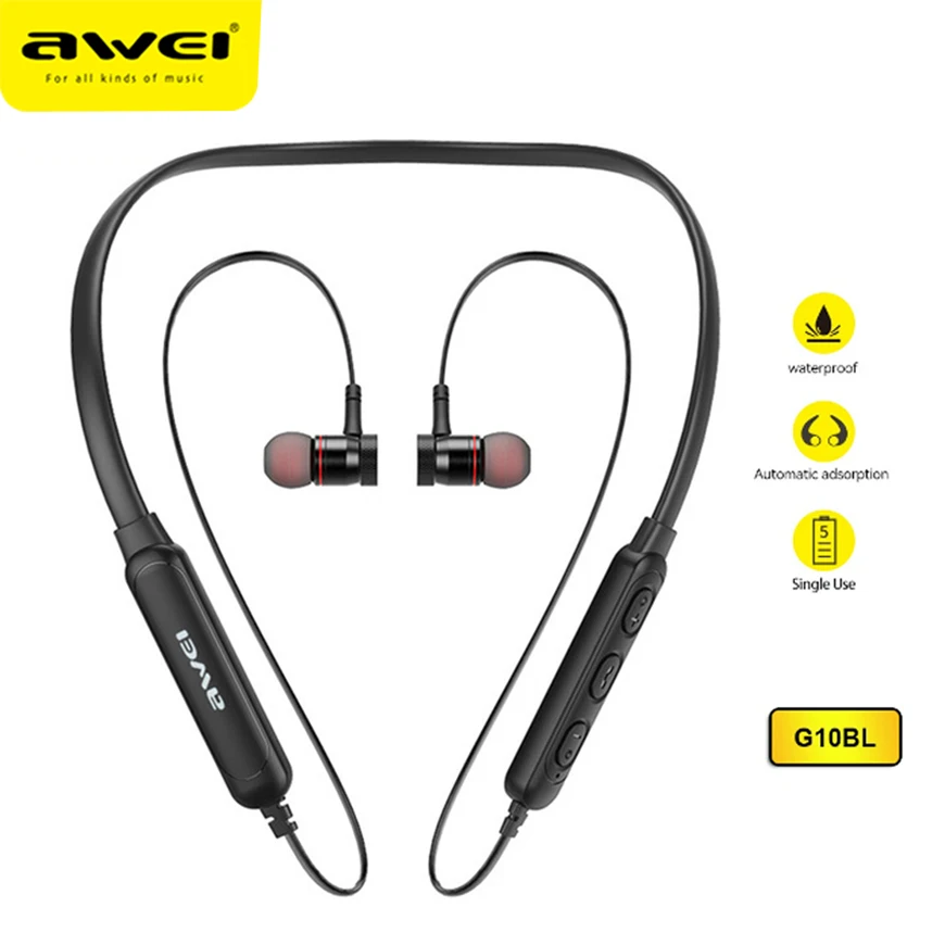 

Bluetooth-наушники Awei G10BL/G20BL с шейным ободом