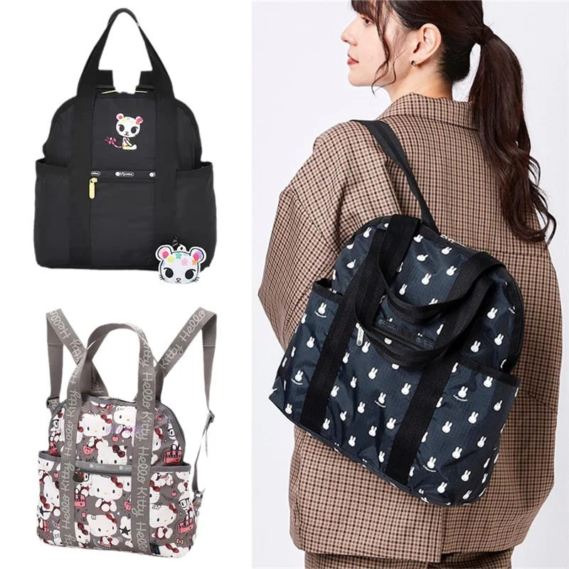 

Рюкзак Lesportsac с Hello Kitty, сумка на плечо, мультяшная Портативная сумка двойного назначения, дорожная сумка, сумка с кроликом, собакой, кошкой, подарок на день рождения
