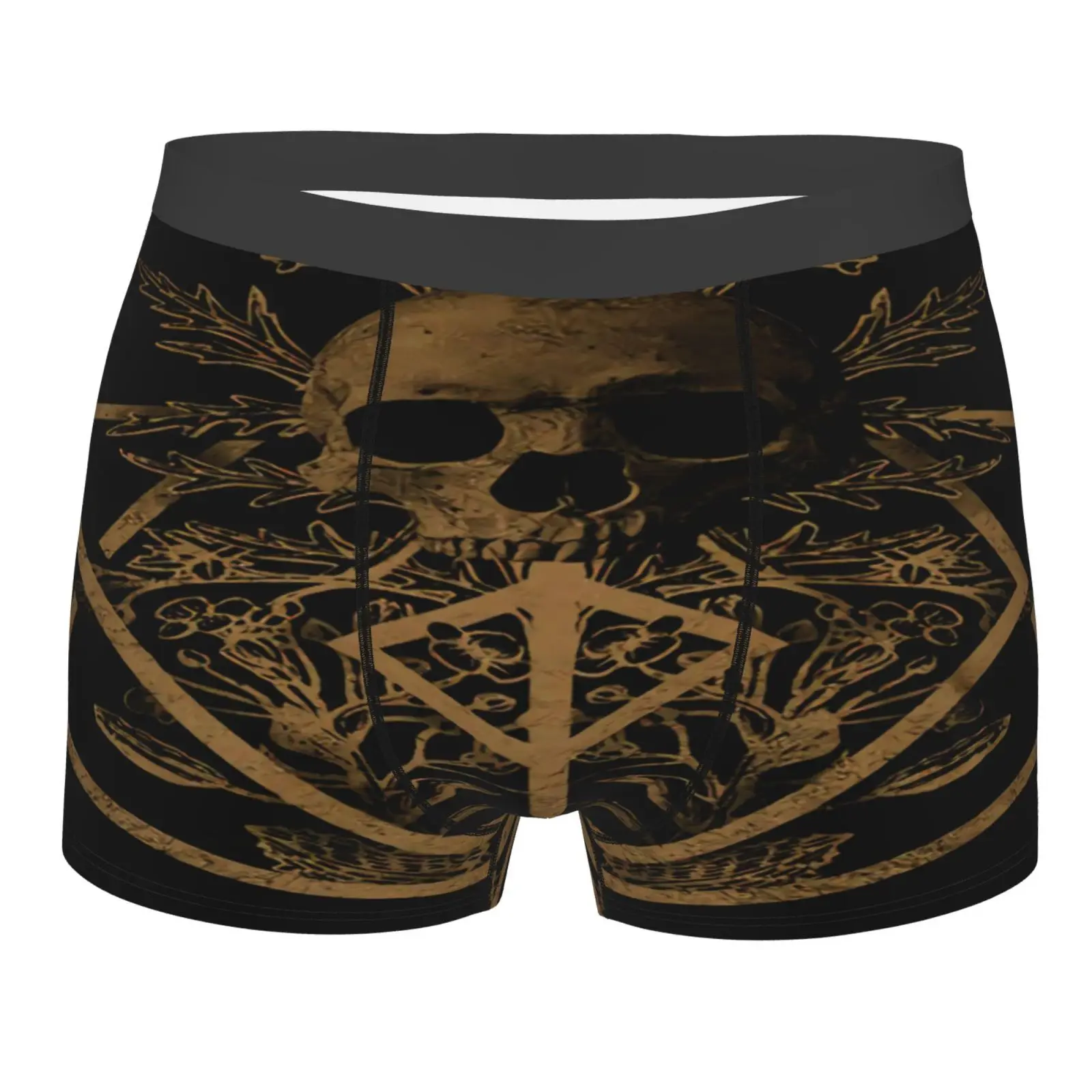 

Трусы мужские с металлическим ремешком, офисные штаны с черепом в пламени, Полиэстеровые сетчатые, для мальчиков-подростков