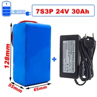 24v lithium battery 30ah 7s3p 18650 battery 30000mah electric bicycle moped electric lithium ion battery pack with 2a charger