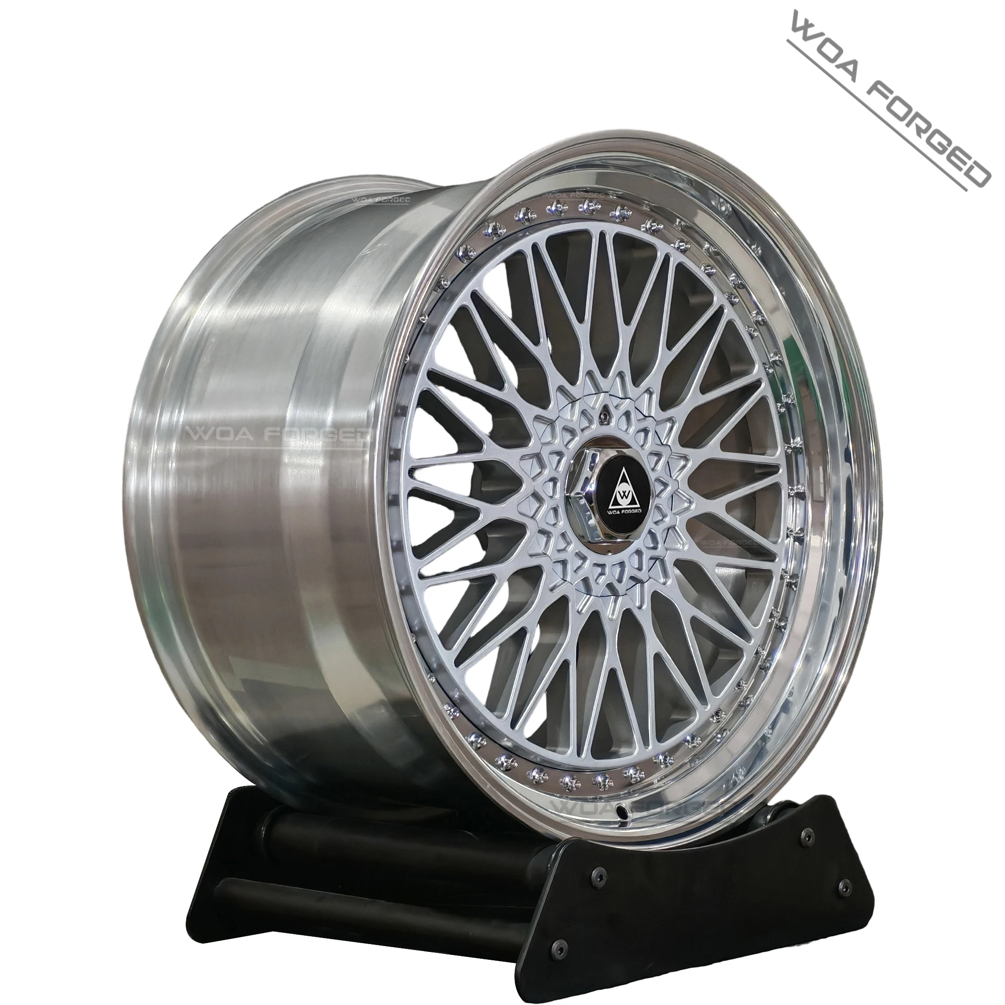 Кованые диски WOA X-Rims Boost с спойлером, двухсоставные, серебристые, 5x120, 5x112, глубокий профиль, хромированные, с переплетающимися спицами, 19, 20, 21 дюйм, популярные для M3 (art.: 3920da672ca8b) - 3920da672ca8b