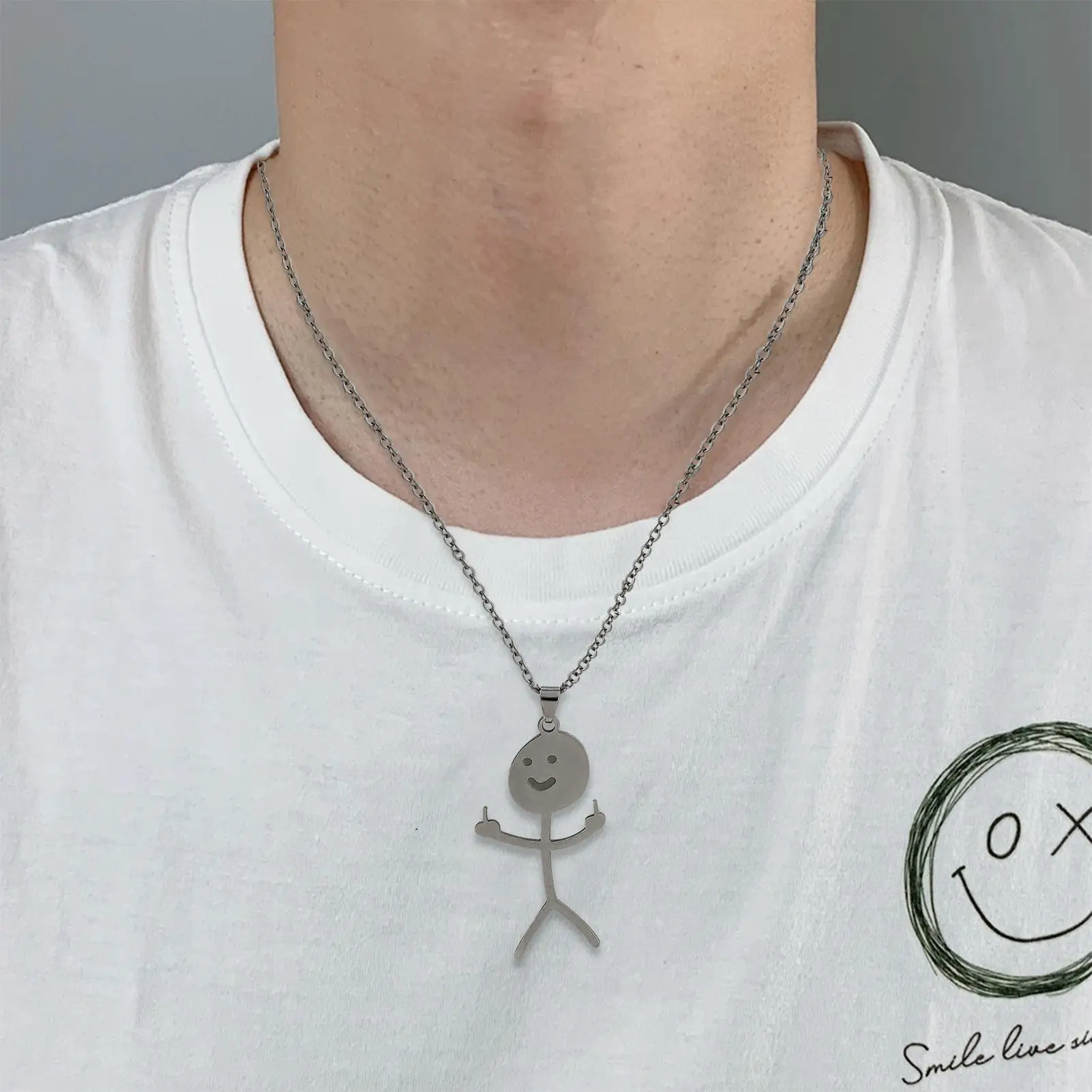 

Ожерелье со смешными рисунками | Ожерелье со средним пальцем и улыбкой | Подарок с юмором, саркастический подарок, смешной, грубый подарок дл...