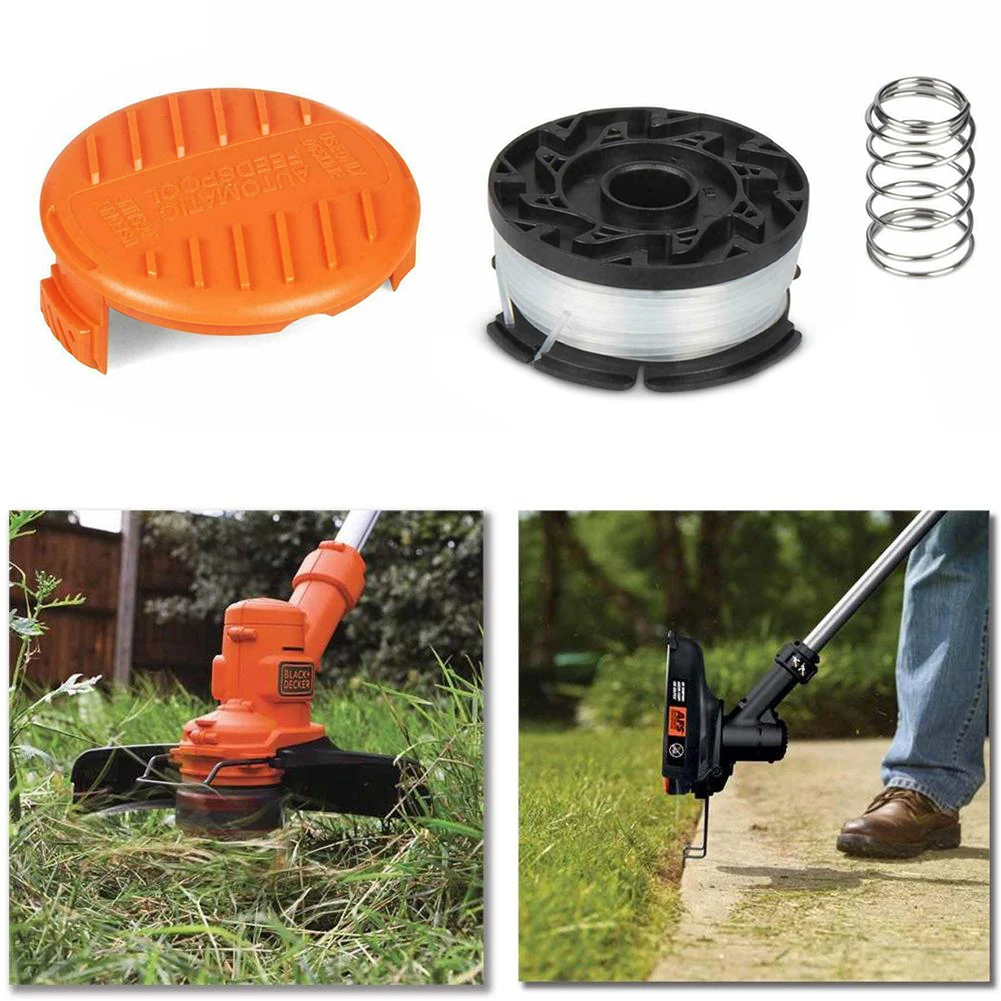 

1set 30-foot Trimmer Line & Replacement Spool Cap Cover & Spring Trimmers Replacement Accessories For Black Decker Cap Spring