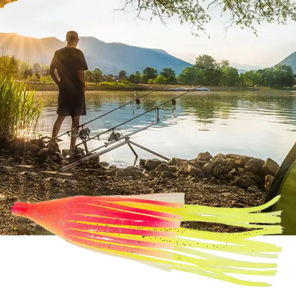 

Многоразовая мягкая светящаяся рыболовная наживка премиум класса с юбкой-осьминогом и кальмаром, долговечная наживка, компактные рыболовн...