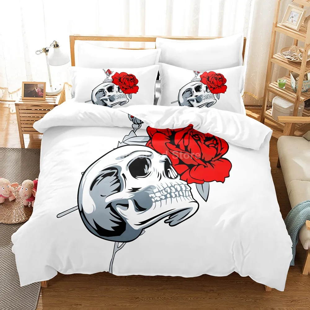 

Skull Bedding Set Skeleton Modern Duvet Cover Sets Comforter 3d Print Bed Linen Quilt Covers Queen King Single Size Dropshipping