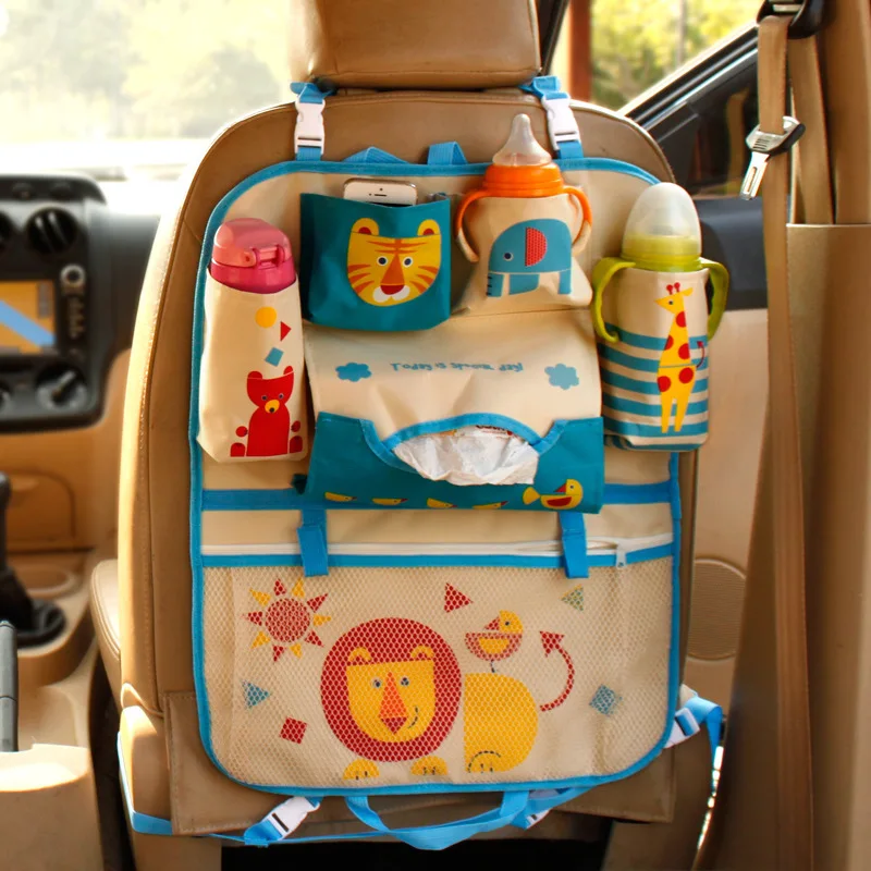 Creative Cartoon Car Seat Back Organizer Hang Storage Bag Baby Kids Toys Travel Protector Cover Automobile Interior Accessories