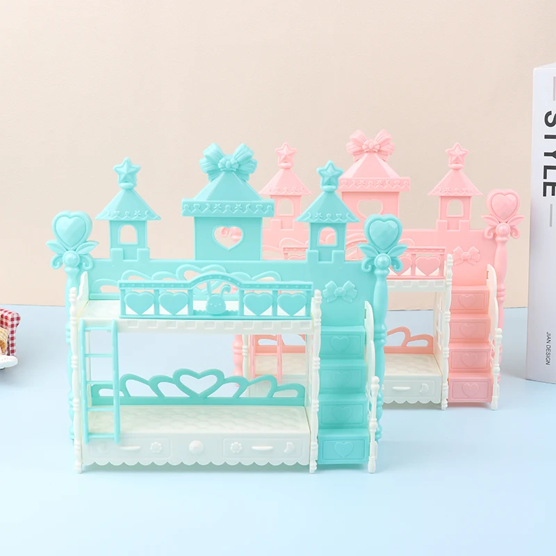 

16 см кукла мини принцесса кровать имитация двухъярусная кровать с лестницей кукольный домик мебель игрушка кукольный дом Декор Аксессуары