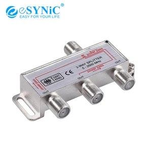 eSYNiC 1pcs /2pcs 3-Way Coax Cable Splitter 1 In 3 Out For Aerial TV Broadband MoCA 5-2500MHz Connec