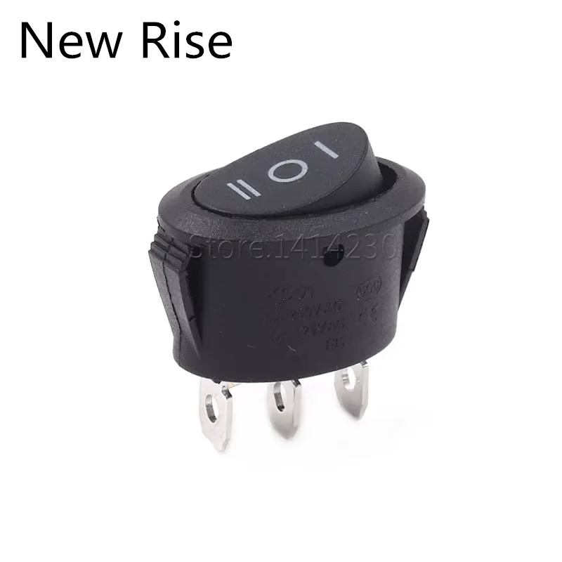 

10 шт. 3-контактный мини-овальный кулисный переключатель черный ВКЛ-ВЫКЛ-ВКЛ переменного тока 6А 250 В 10 А 125 В 3 положения для кнопочного переключателя чайника