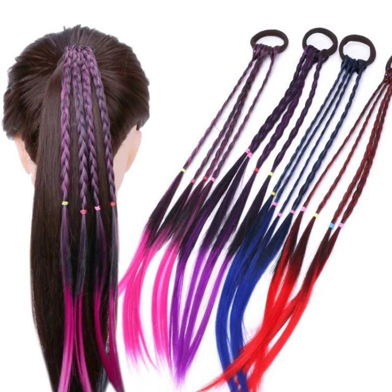 

1pc New Simple Kid Elastic Hair Band Rubber Hair Accessories Kids Wig Headband Girls Twist Braid Rope Headdress Child Gift