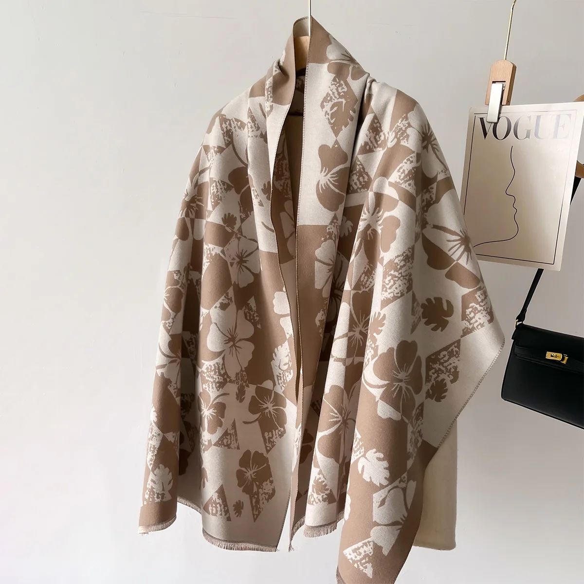 Новый кашемировый простой шарф из искусственной белой шерсти имитация кашемира