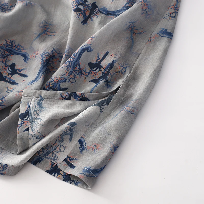 Женское хлопковое платье с цветочным принтом