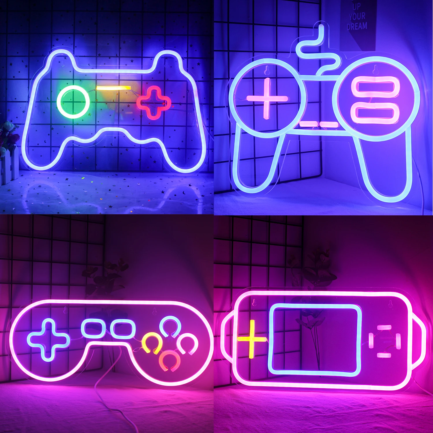 

CHUANGQI Neon LED Neon Sign Light Gamepad Neon Light Shaped Lamp For Game Room Decor Xmas Party Bar Wedding Home DecorationGift