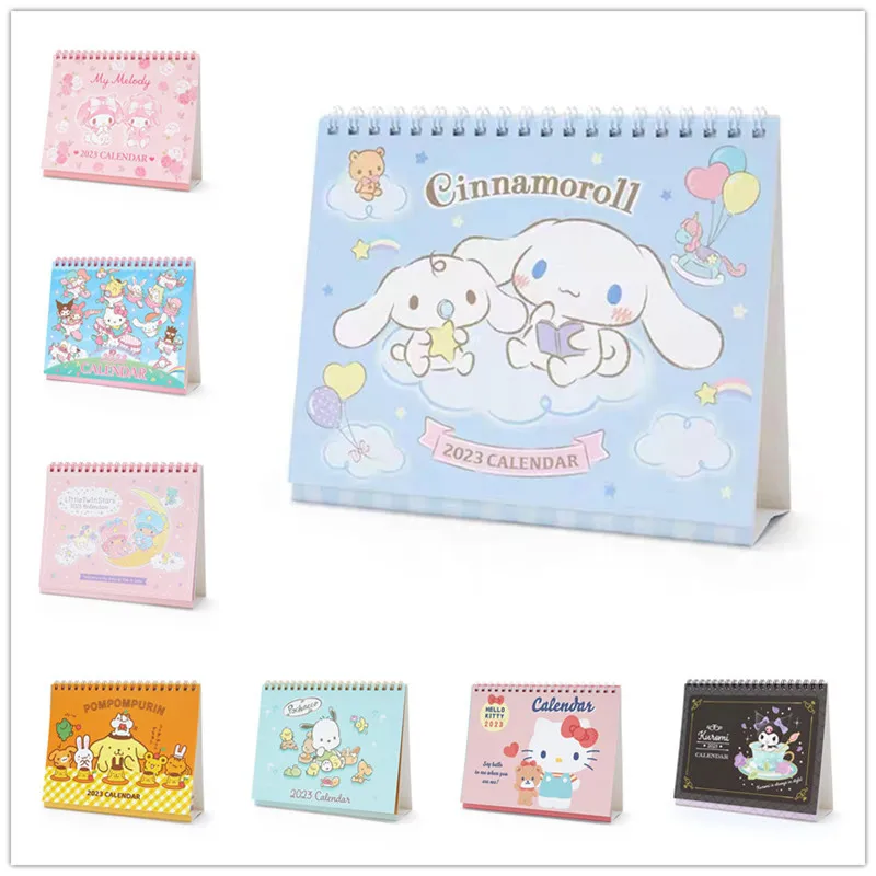 

2023Year Kawaii Sanrios Series Cinnamoroll My Melody Hello Kitty Kuromi Cute Cartoon Desk Calendar Desktop Small Calendar Memo