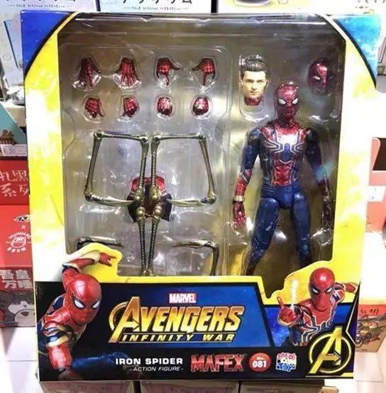 

Marvel MAFEX 081 Железный Человек-паук экшн-фигурка Мстители война бесконечности ПВХ коллекционные модели игрушки
