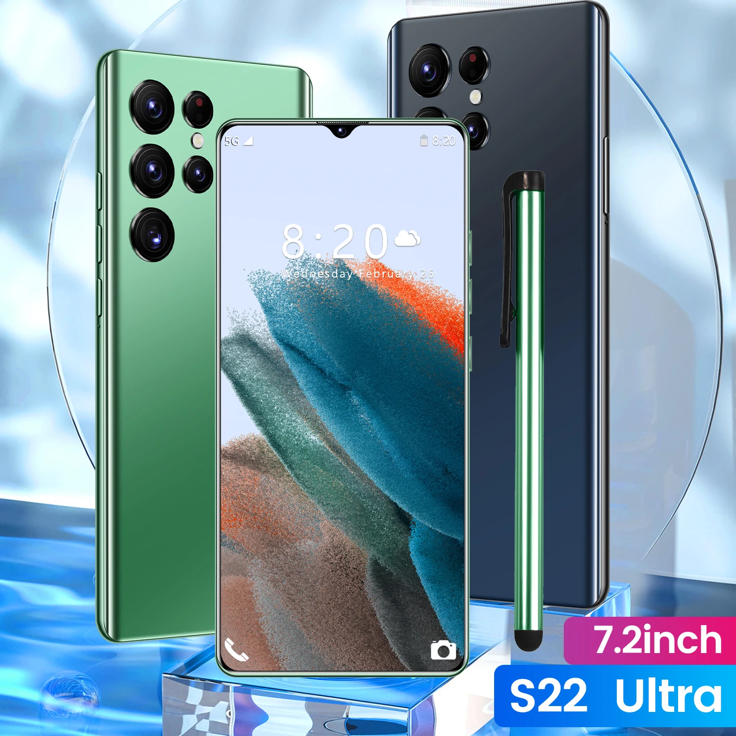 

Новый смартфон S22 Ultra 7,2 дюймов 1440*3040 Android 12 6800 мАч две SIM-карты разблокированный сотовый телефон 16 ГБ + 1 ТБ Стандартный LTE 4G оригинальные мобиль...