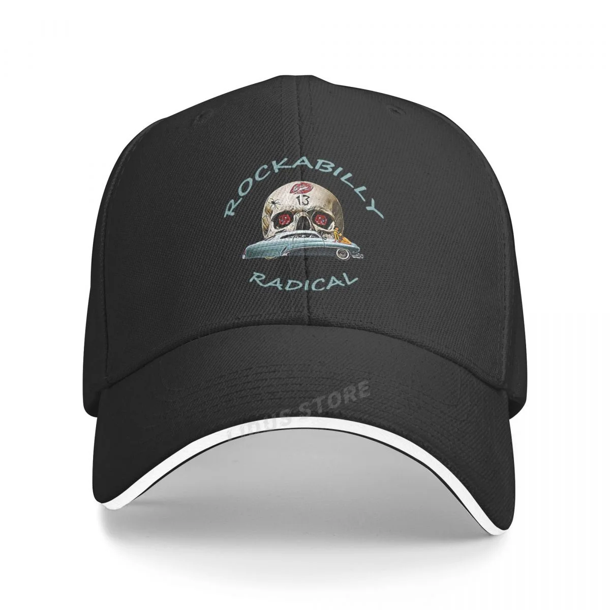 Rockabilly Radical Baseball Cap Hat Solid Color Czapka Outdoor Summer Spring Mens Bonnet Sun Women Casual Boys Fish