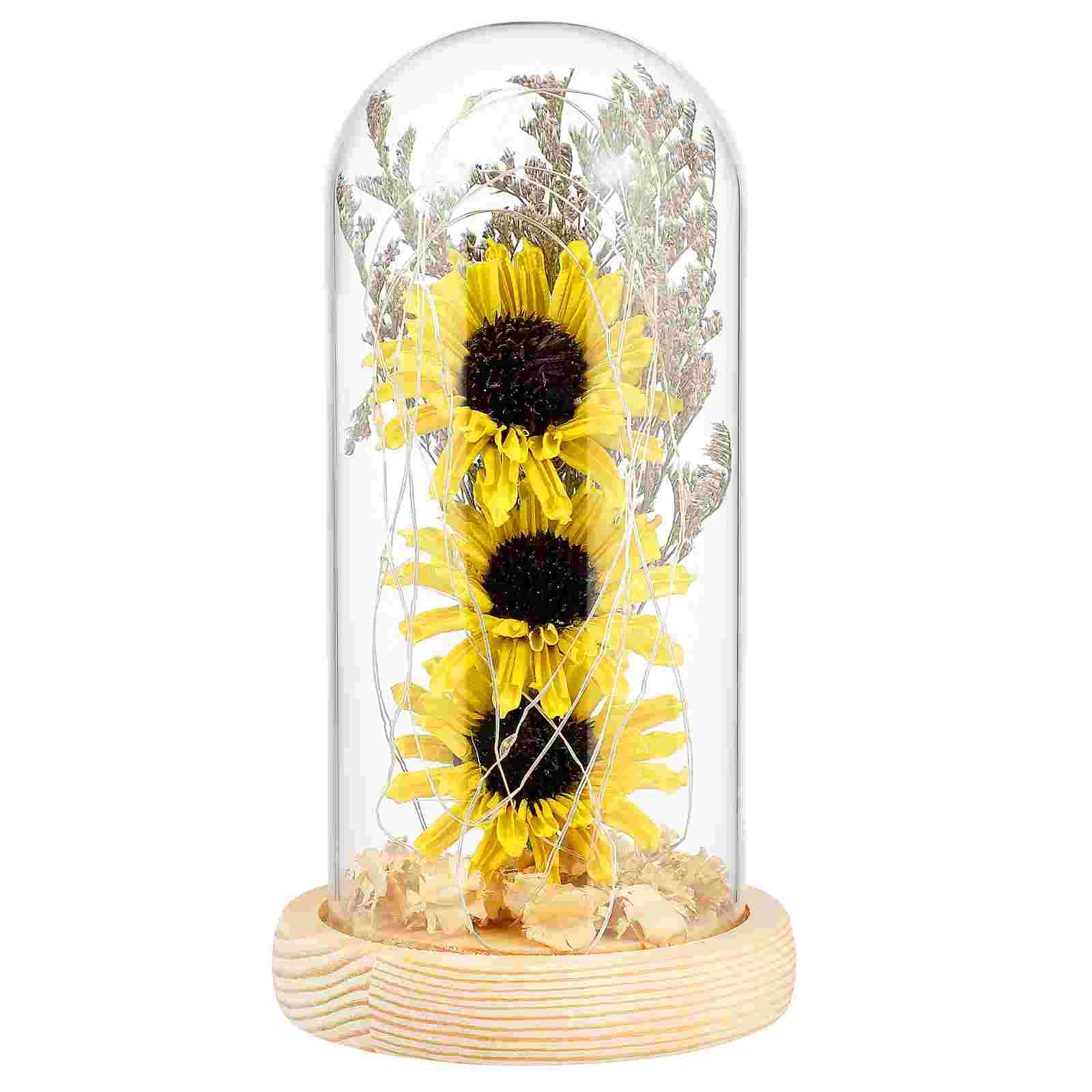 

Sunflower Dome Gifts Women Decorations Decor Day Flower Lamp Mothers Enchanted Flowers Gift Artificial Desk Light Bedroom Office