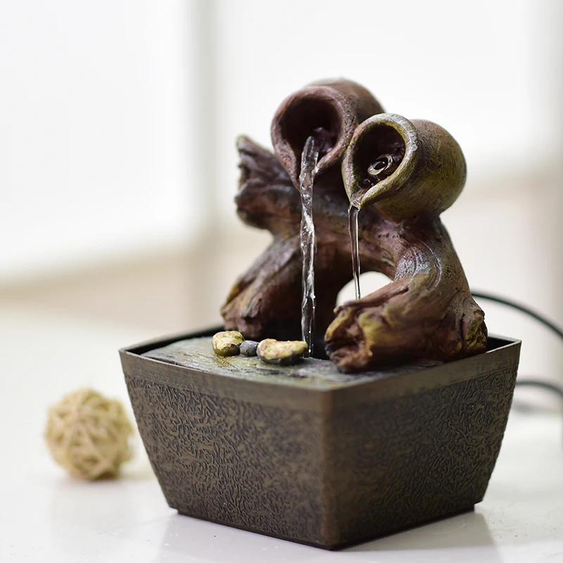 Садовая рокерная Цветочная посуда бонсай Фортуна фэн-шуй круглая декоративная чайная посуда для кабинета мини-фонтан крафтовые украшения