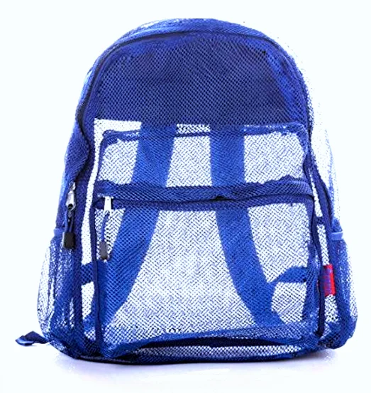 Mesh Transparent See Through Backpack - Black