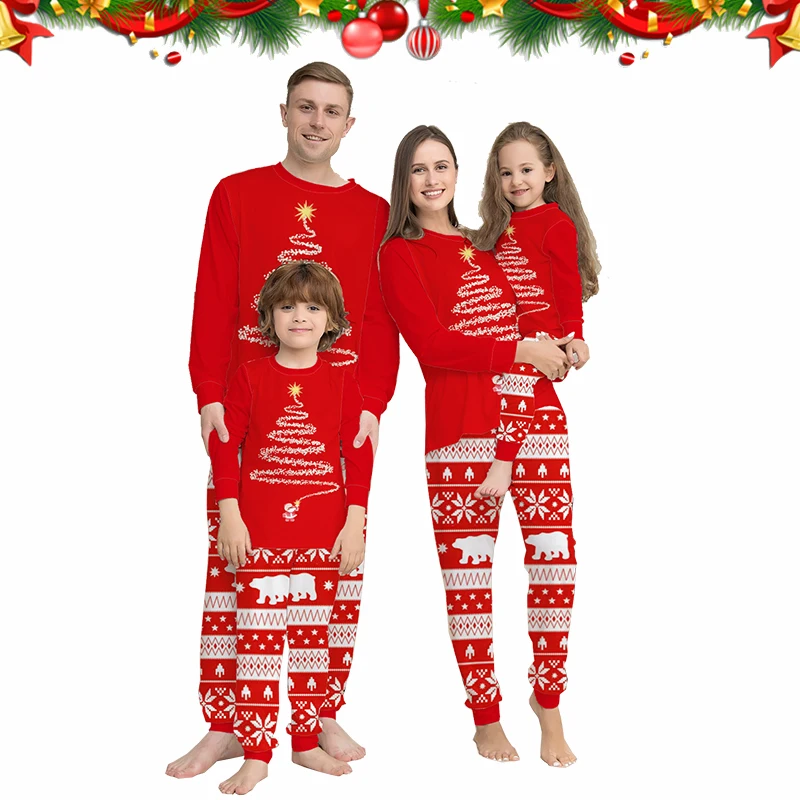 Family Matching Christmas Pajamas Set 2022 Xmas Father Mother Daughter Family Look Clothes Adult Kids Sleepwear Pyjamas Outfits