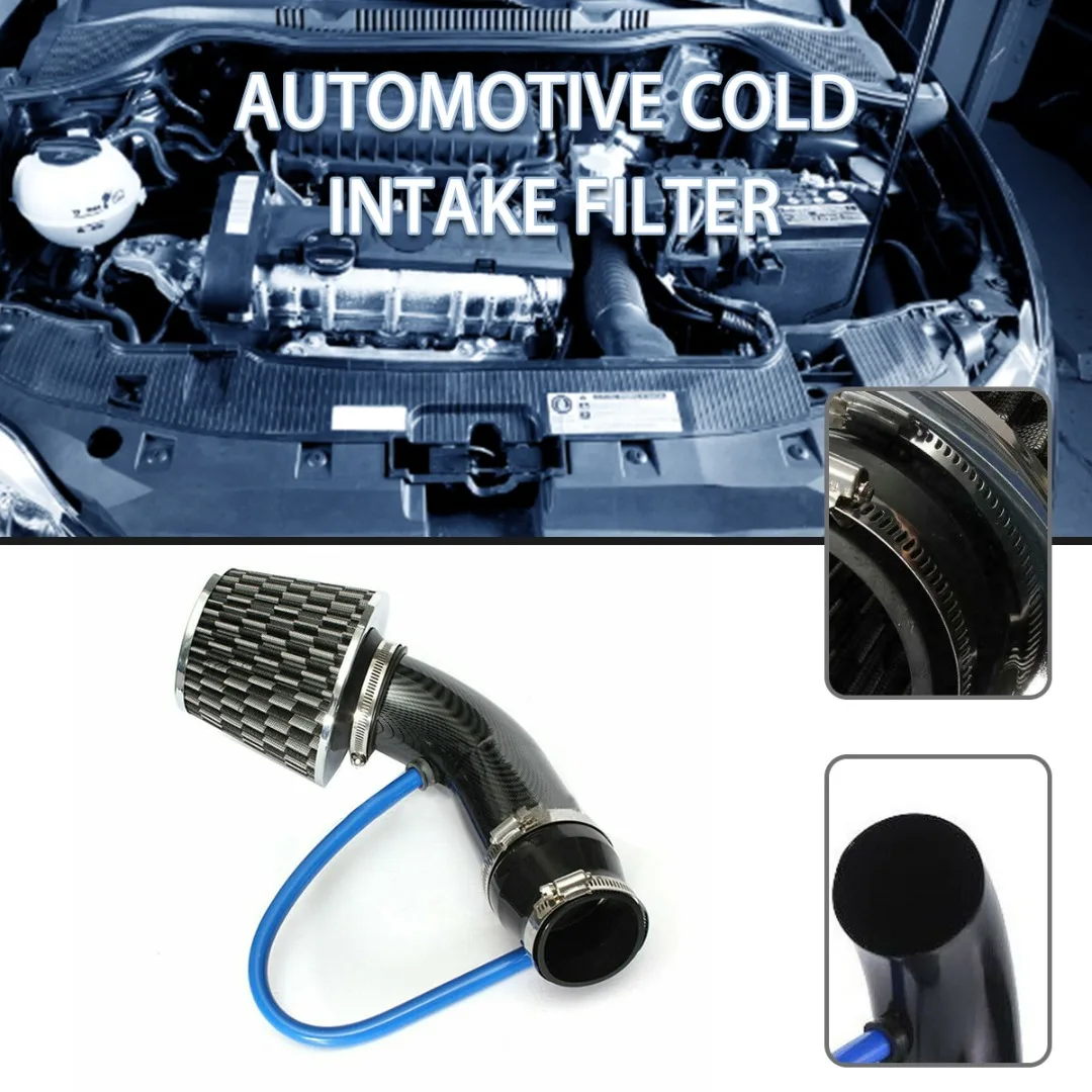 

1Pc Automobile Black Air Intake Filter 76mm/3"/64mm/2.5" Universal Car Cold Atmosphere Admission Parts For 3/2.5 Inches Vehicle