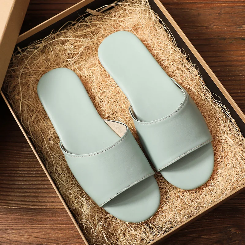 

Open Toe Women Slides Indoorflat-bottom Non-slip Woman Slippers Concise Light Couple Sandals Spring Autumn New Female Shoes 2022