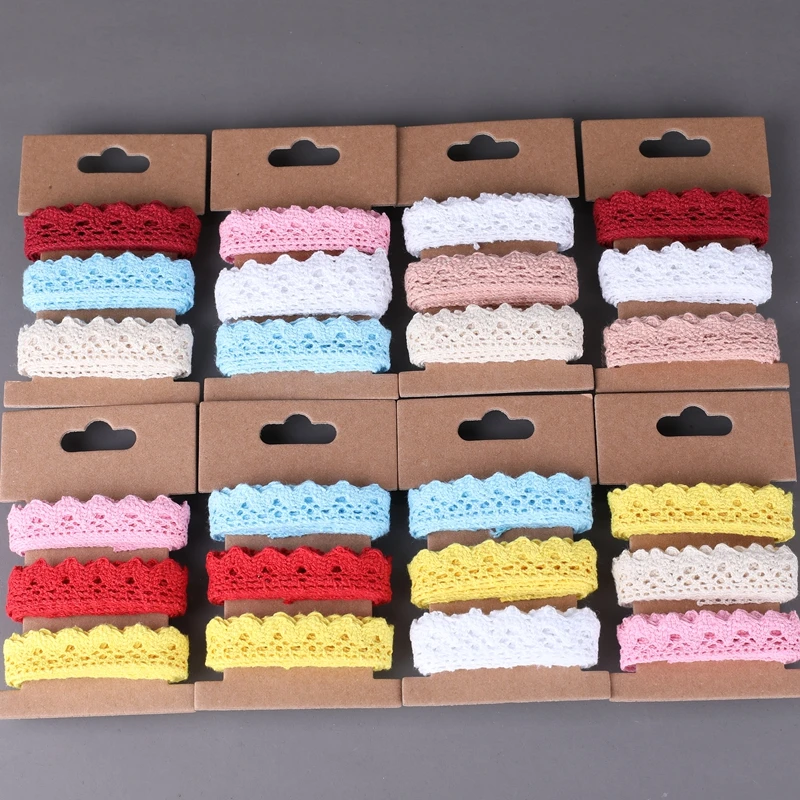 

Кружевная лента для упаковки подарков ручной работы, 3 цвета × 1 ярд, 15 мм