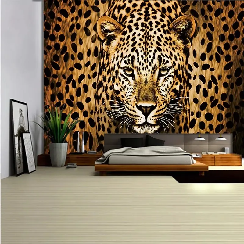 Гобелен с изображением животных леопарда водопада настенное искусство