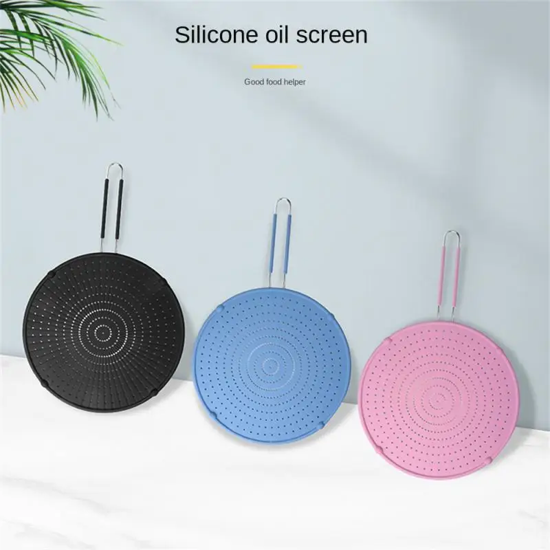 

Silicone Anti-Oil Splash Steam Cover Stainless Steel Handle Oil Gage Plate Household Filter Mesh