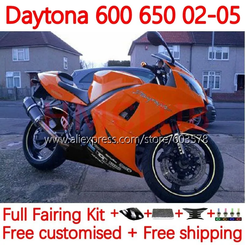 

Корпус для Daytona600 Daytona 650 600 02-05 Daytona650 2002 2003 2004 Daytona 2005 02 03 04 05 Обтекатели 600 no. 205 оранжевый глянец