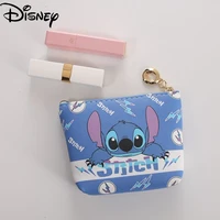 disney stitch pu cute cartoon storage coin purse students can carry headphones id creative personality card package