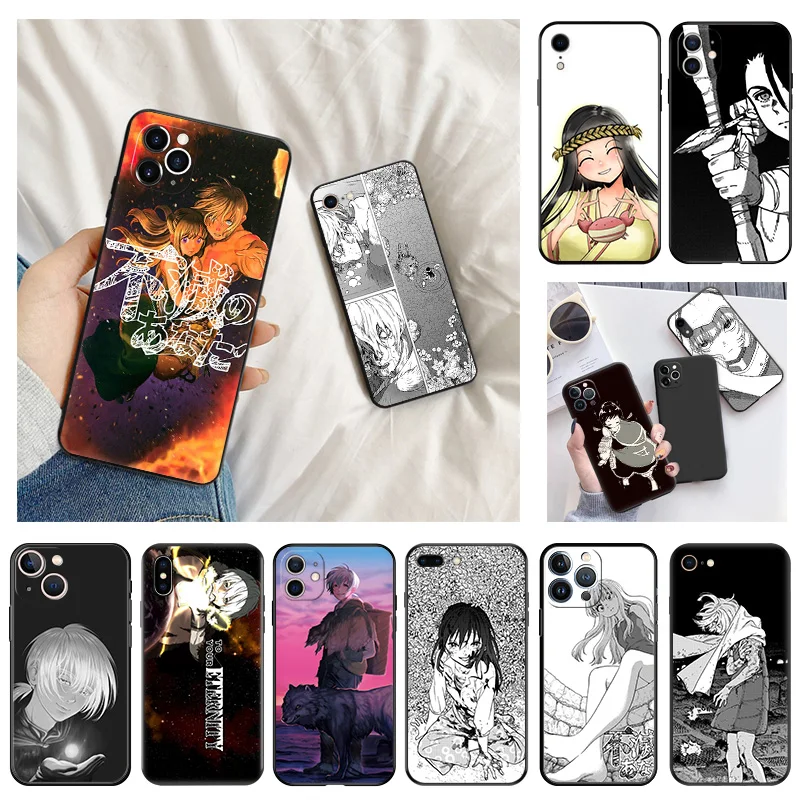 Чехлы для телефонов iphone 15 14 13 12 Mini 11 SE 8 7 Plus X XS XR 15Pro Max Черная мягкая Противоударная крышка с аниме на твою вечность