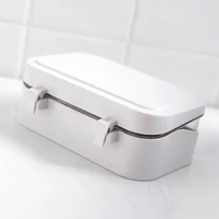 with lid soap box toilet drain student dormitory punch free household laundry soap box double layer soap rack
