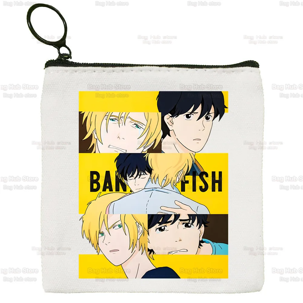 Banana Fish Simple Coin Purse Female Student Canvas Cute BANANA FISH Okumura Cartoon Lynx Key Bag Mini Clutch Small Purse