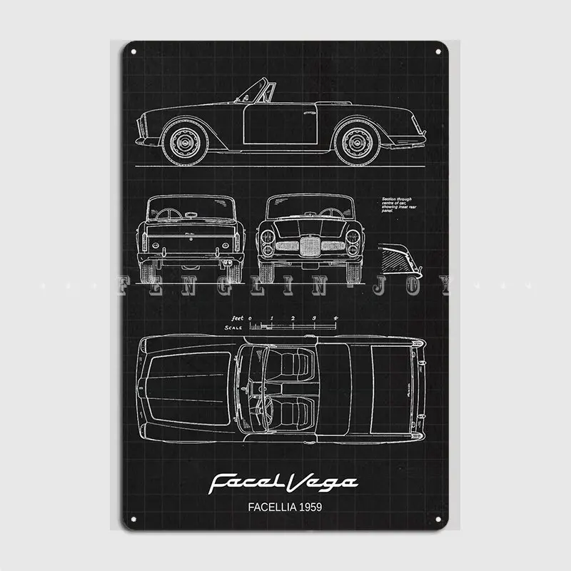 Facel Vega Facellia 1959 металлическая вывеска для клуба дома Бар пещера