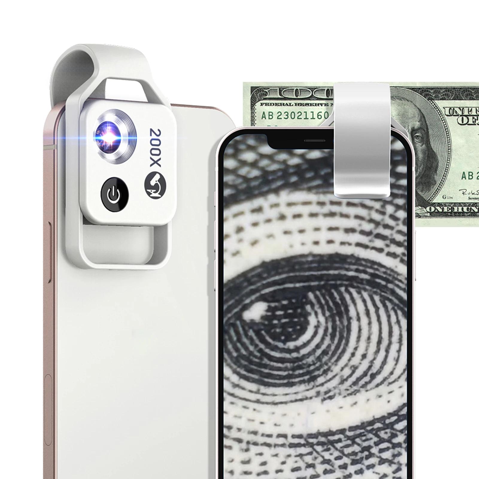 

Microscope For Phone 200X Phone Microscope HD Optical Lens Magnifying Digital Microscope With LED Light Mini Digital Microscope