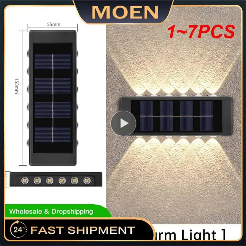 

Уличная настенная лампа на солнечной батарее, водонепроницаемые светящиеся фонари вверх и вниз, уличное освещение для сада, улицы, ландшафта, балкона, 1 ~ 7 шт.